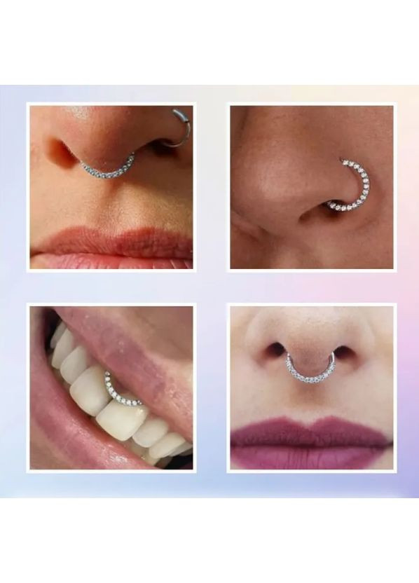 для пирсинга 6мм с камнями Золотой No Brand Кольцо-кликер (350316061)