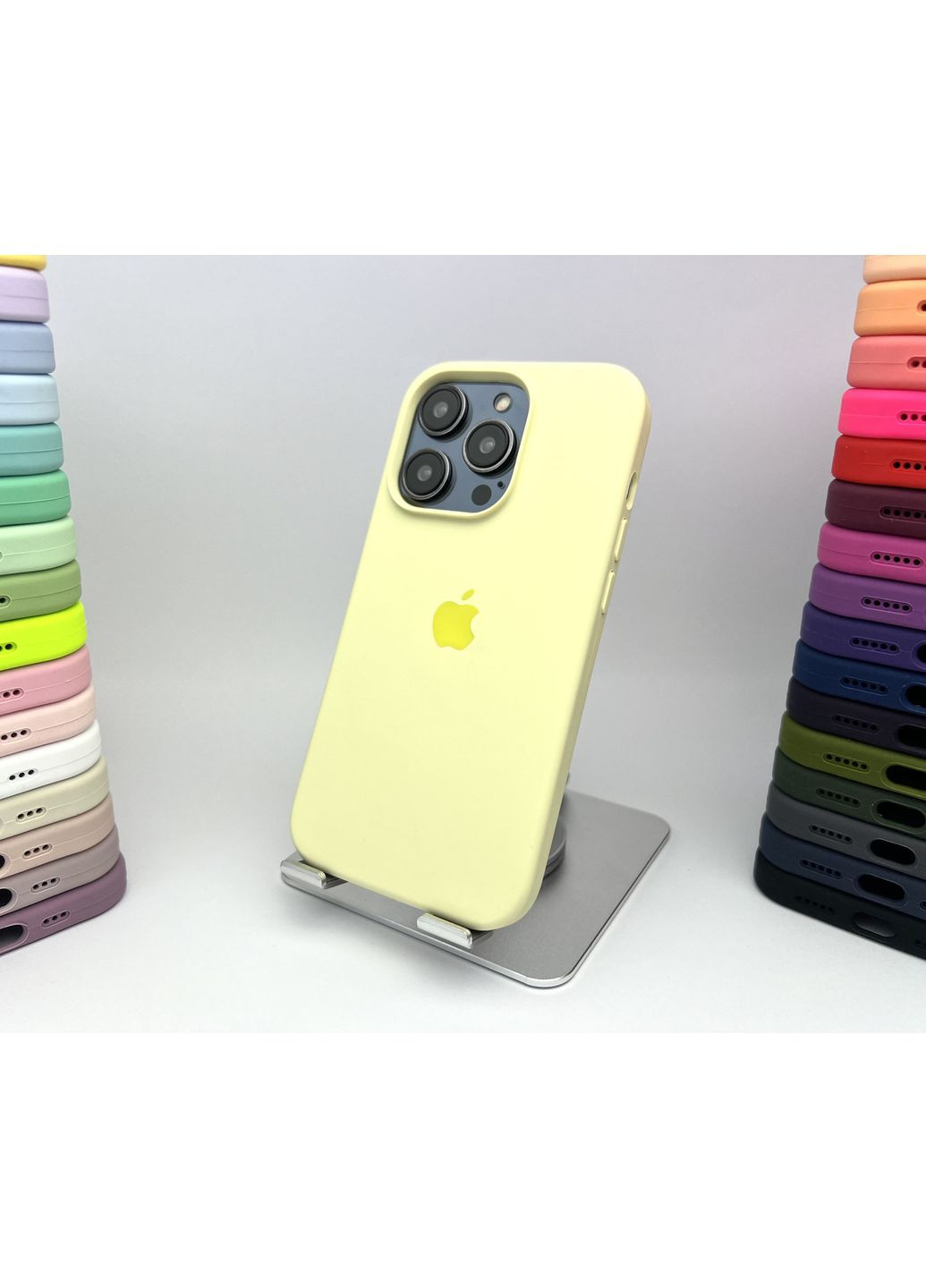 Чехол на 14 PRO Silicone case силиконовый микрофибра для айфона 14 О Mellow Yellow cover No Brand (369137231)