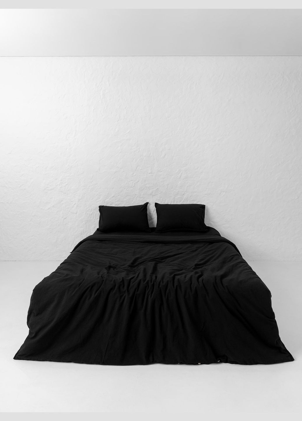 Комплект белья из вареного хлопка Black евро-макси, Простыня с резинкой 180х200 Leglo (300370129)