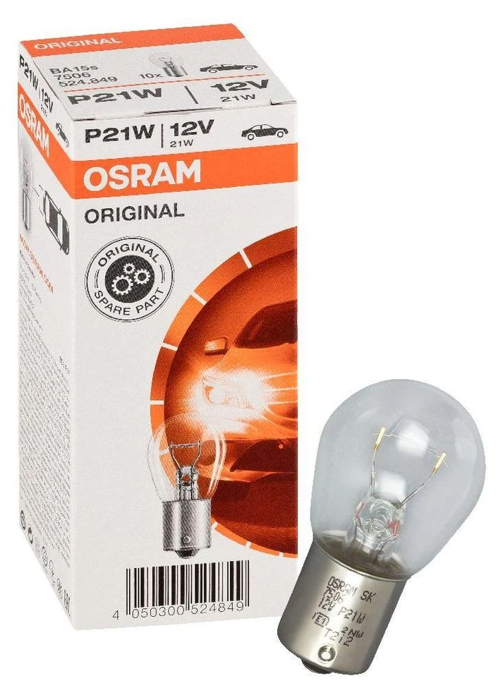 Лампа накаливания 7506 P21W 12 V BA15s 10X5 Osram (394205055)