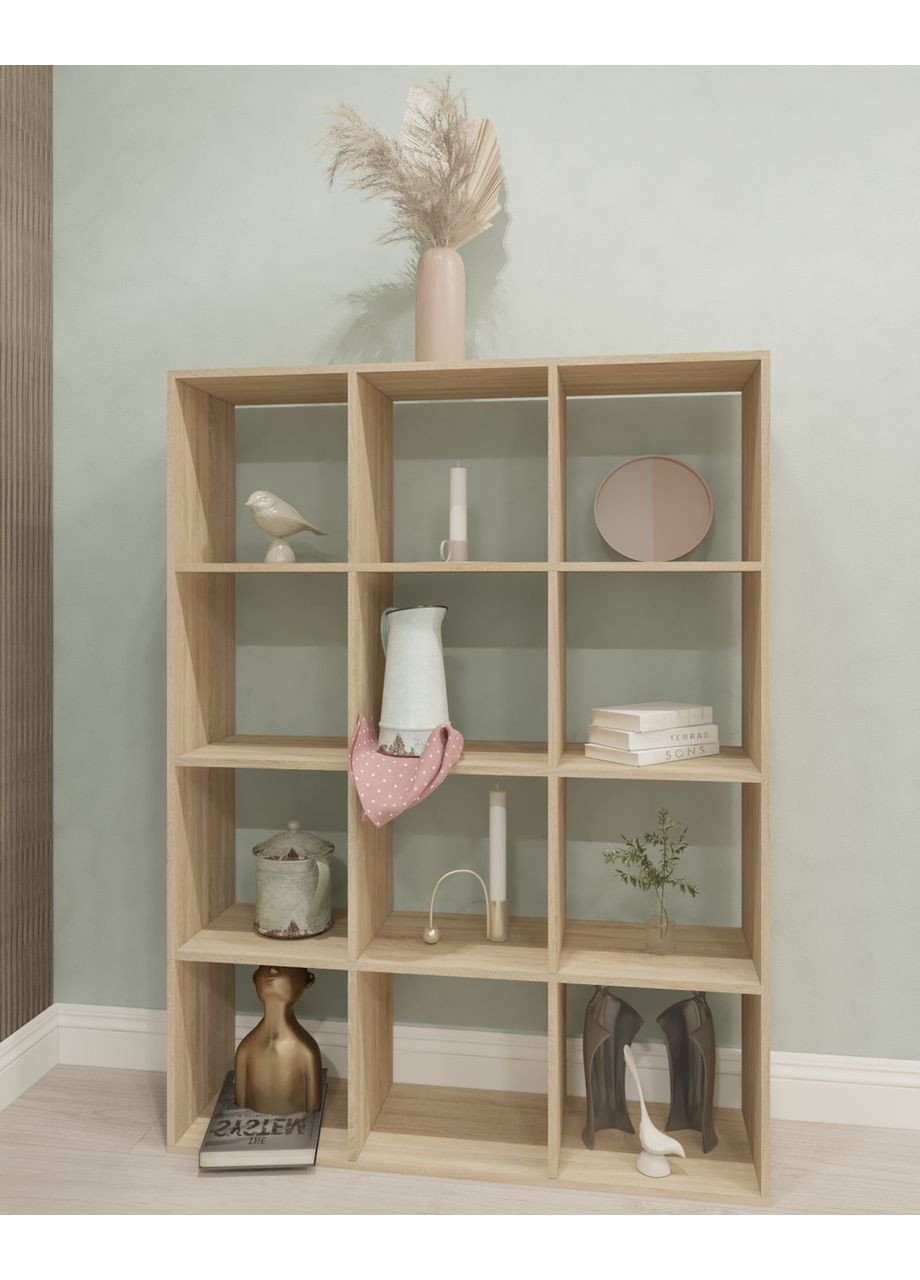 Стелаж для дому, поличка для книг і іграшок, роздільник кімнати на 12 осередків, книжкова шафа L-0112K No Brand (371910293)