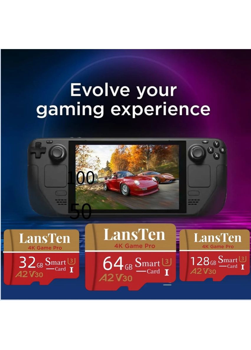 MicroSD Карта памяти LansTen 64GB Class 10 с Адаптером и USB Картридером China (365823003)