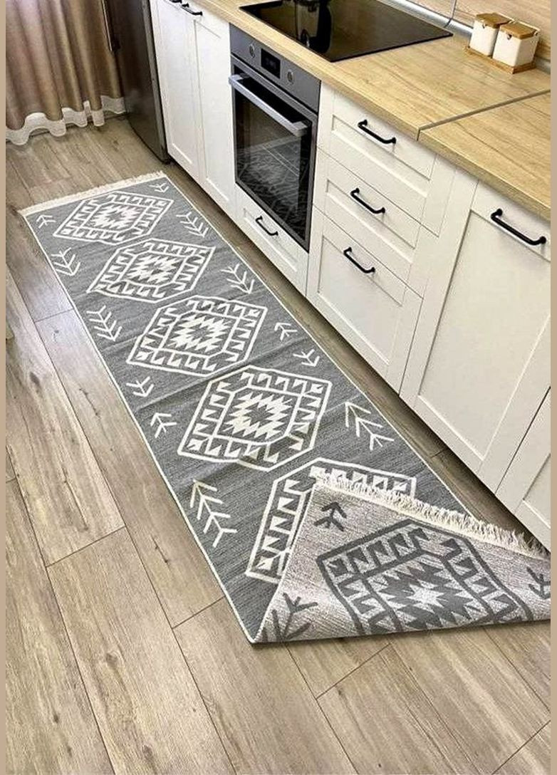 Ковер Rim 60х90 см grey white универсальный двухсторонний TC303375540 TURComFor (301766469)