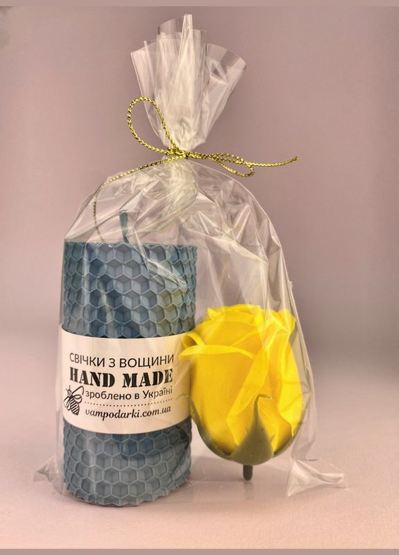 Подарунковий набір крафтові свічки з вощини №44/4, подарунок на день народження, для мами, дівчини, дочки, сестри (10-0312) Кукумбер (294983559)