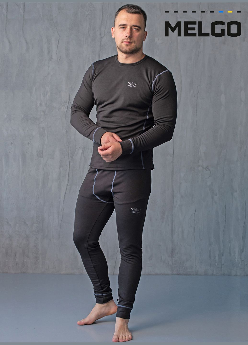 Мужское тактическое анатомическое термобелье (комплект кальсоны, лонгслив) Melgo (307288321)
