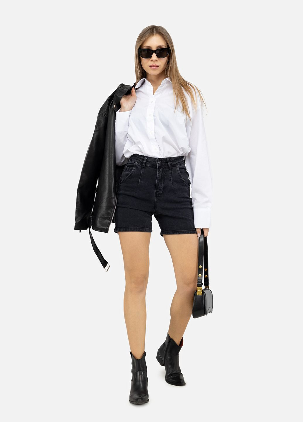 Женские джинсовые шорты цвет черный ЦБ-00248381 Yuki (307362781)