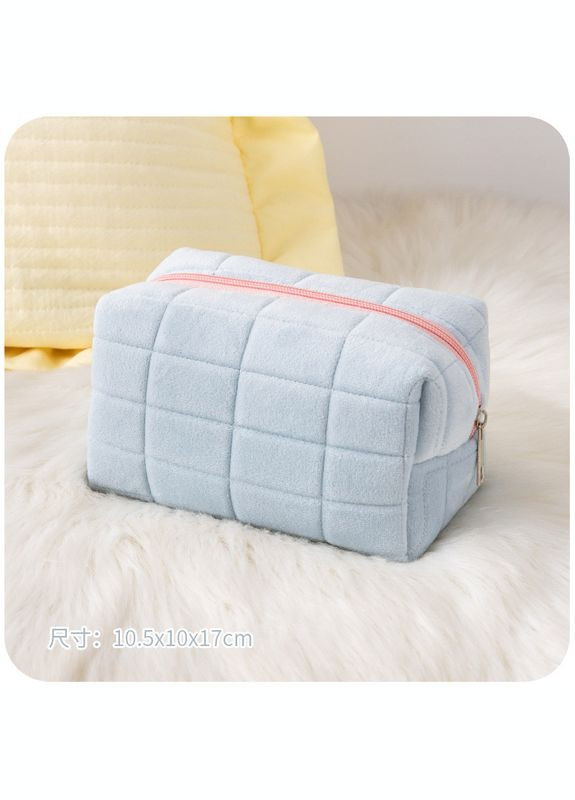 Косметичка Велюрова в клітинку C8a Голуба (AN0103008) ANbeauty (360768417)