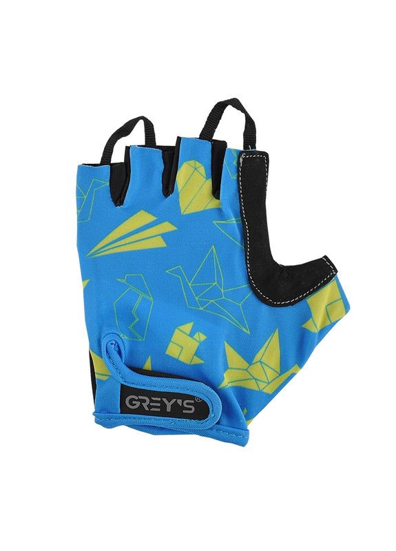 Детские перчатки с коротким пальцем и гелевыми вставками Сине-Черные Size 17 (13-14р)"GREYS" GR18725 No Brand (354756344)