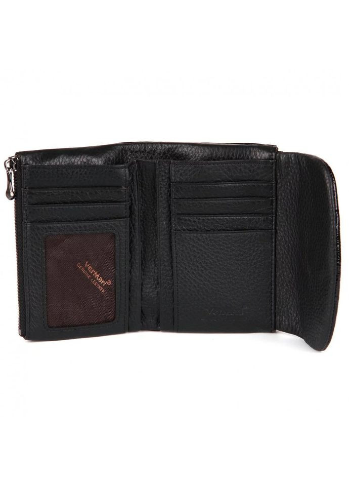 Кошелек женский на магните натуральная кожа размеры 13,5 х 9 х 3 см 3907-1302 черный Vermari (314926958)