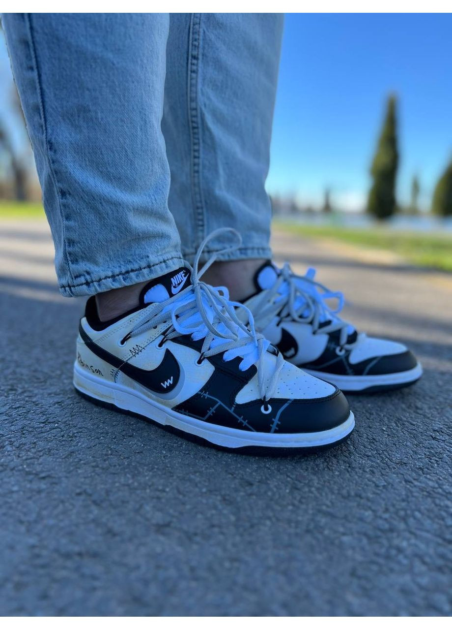 КРОССОВКИ ЖЕНСКИЕ NIKE SB DUNK LOW ROBINSON BLACK WHITE BEIGE НАЙК СБ ДАНК No Brand чёрные демисезоны (367173185)