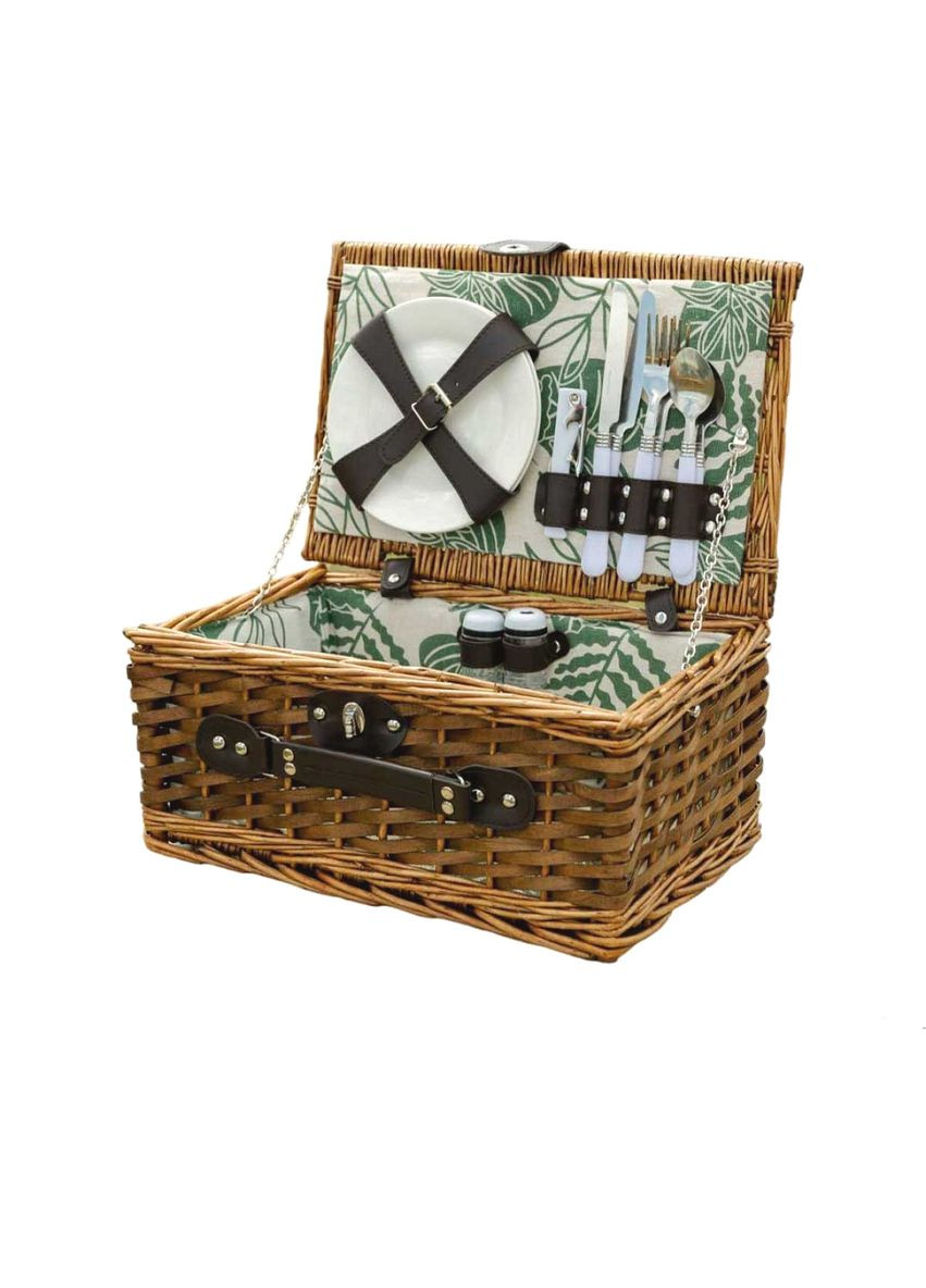 Кошик для пікніка на 2 персони ротангова з приладами для відпочинку на природі та романтичних зустрічей ProDobro (364190766)