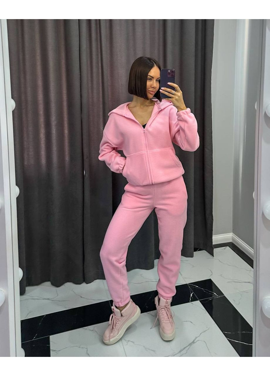 Флісовий костюм двійка з джогерами та кофтою на блискавці з капюшоном More_bboutique Спортивний костюм (360883920)