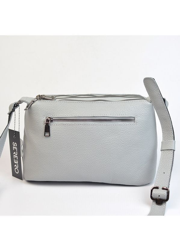 Сумка жіноча шкіряна сіра маленька молодіжна на три відділення через плече Serebro (371392440)