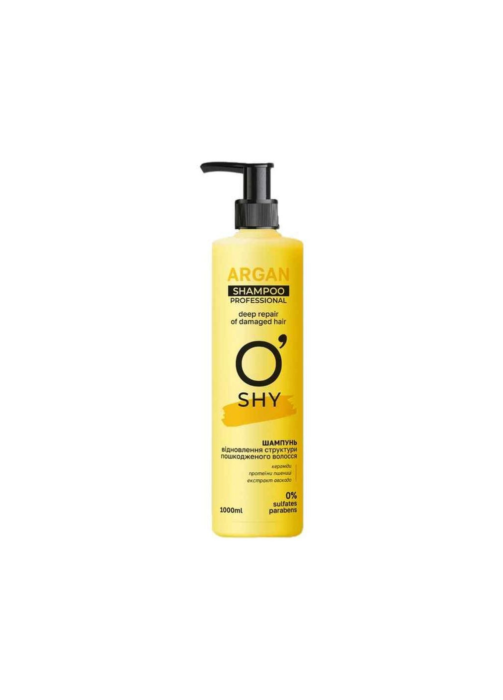 Шампунь 400мл Professional Argan Відновлення структури пошкодженого волосся O'shy (365736296)