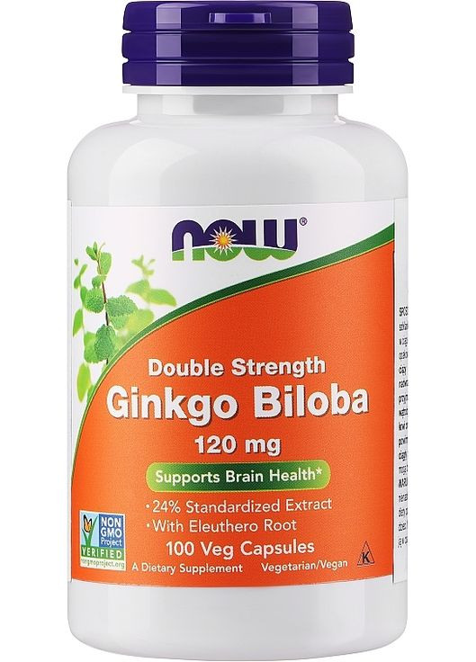 Капсули "Гінкго білоба", 120 мг Ginkgo Biloba 100шт (772438-35143253) Now Foods (368603985)
