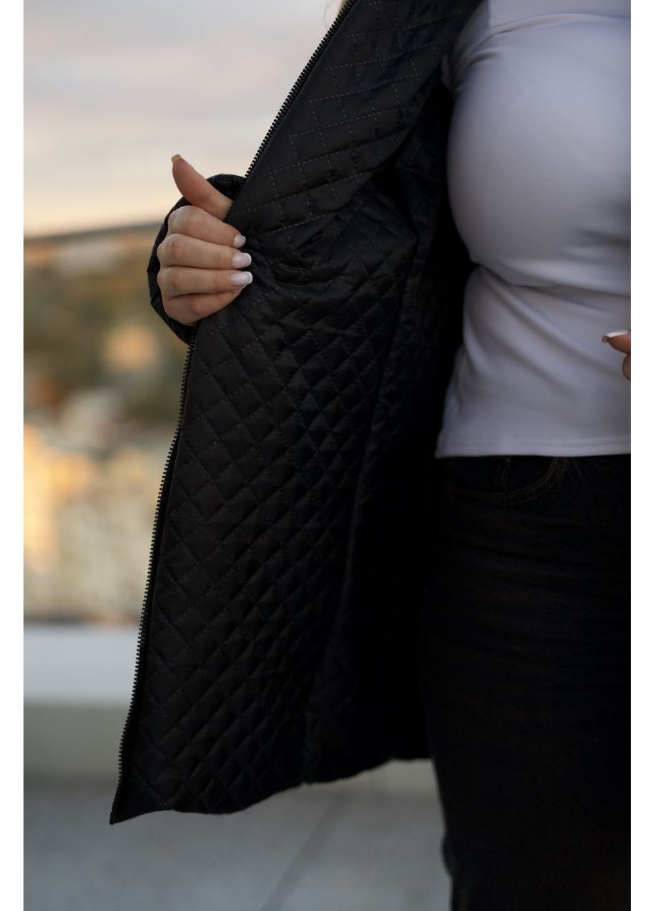 Чорна зимня ✨жіноча стильна тепла куртка прямого крою заміри в описі✨ куртка-пальто GD/GL Модний простір