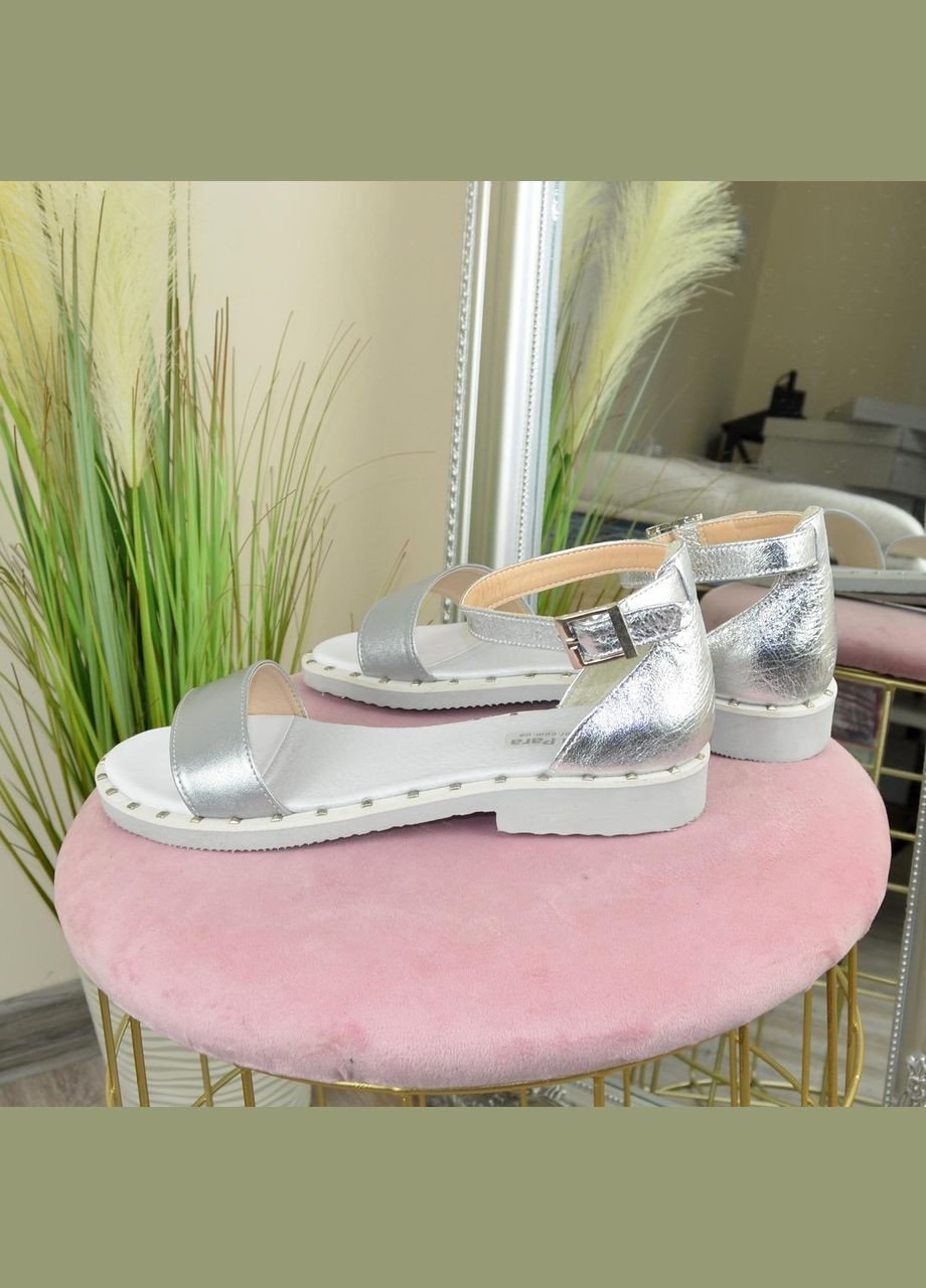 Босоніжки жіночі комбіновані на низькому ходу, колір блакитний Vasha para (303931781)