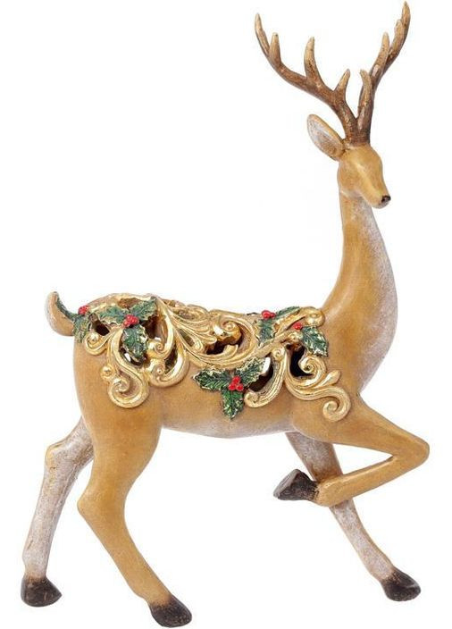 Декоративная статуэтка "Грациозный Олень" 36.5см, полистоун с золотым орнаментом. Bona (329898141)