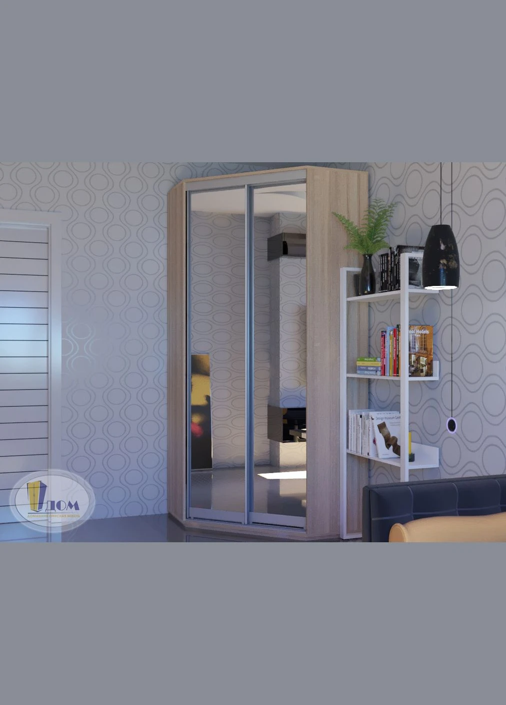 Шафа-купе кутова 2-х дверний Віват 120х120х220 см ДОМ (301839373)