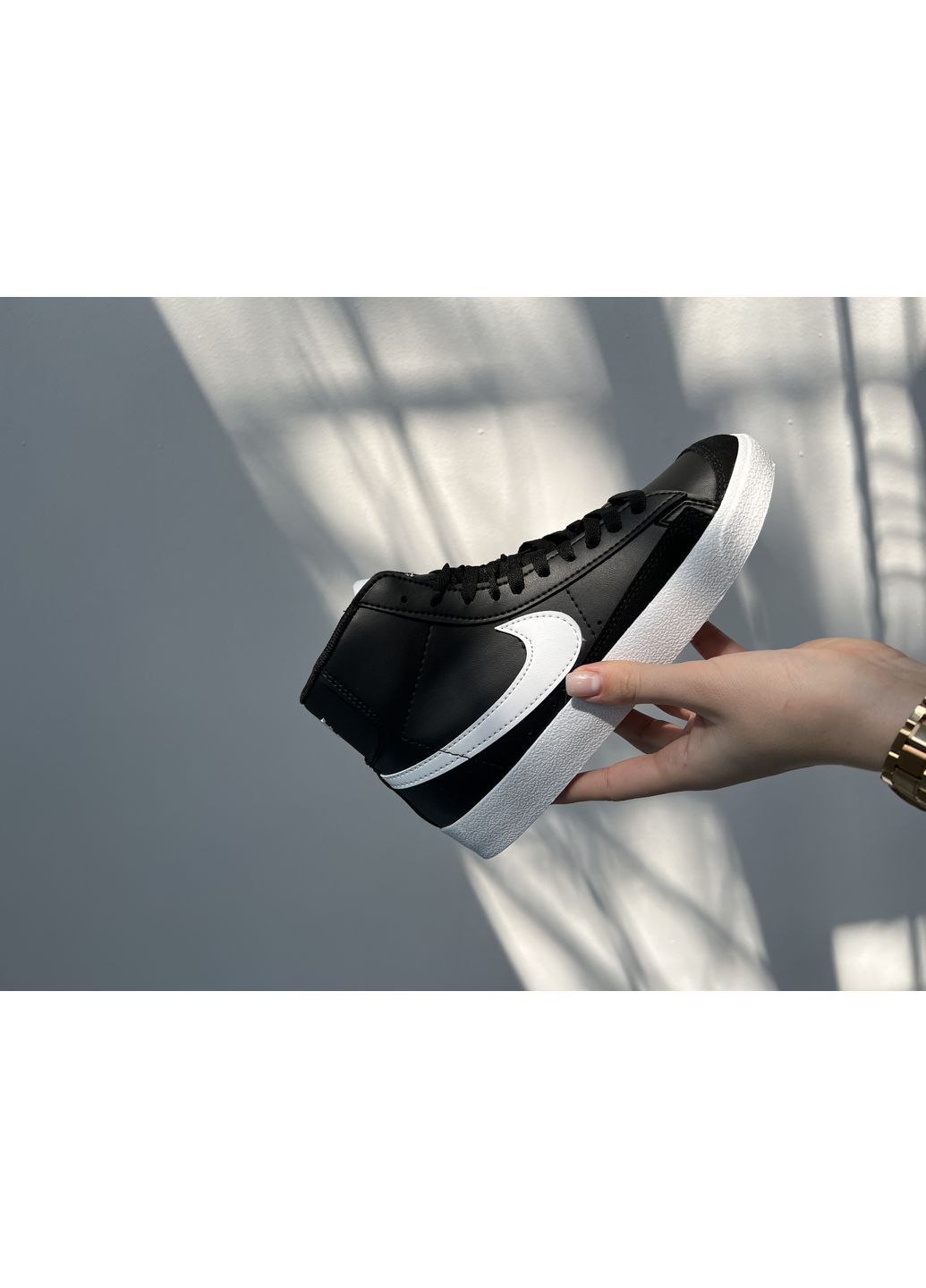 КРОСІВКИ ЖІНОЧІ NIKE BLAZER HIGH BLACK / WHITE НАЙК БЛЕЙЗЕР No Brand чорні демісезони (367176036)