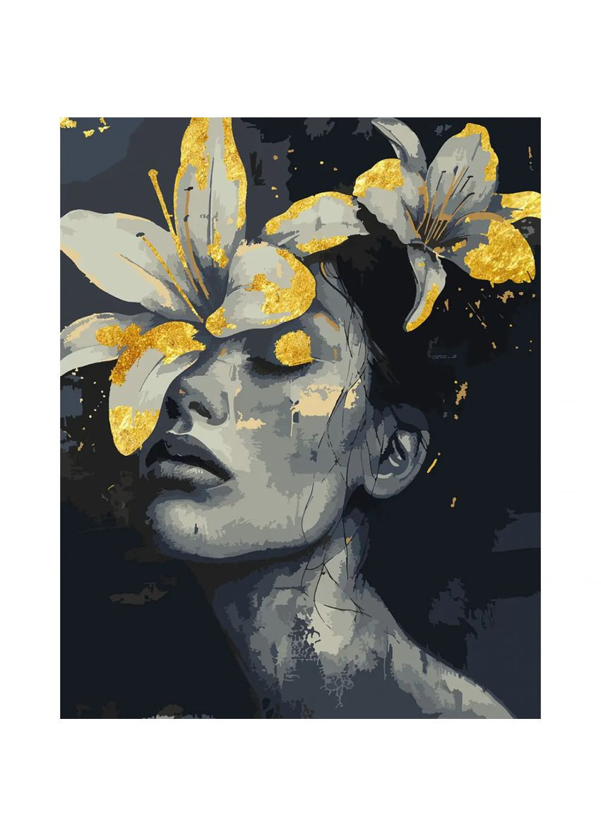 Картина по номерам Девушка с лилиями 955290 40х50 см Santi (364494951)