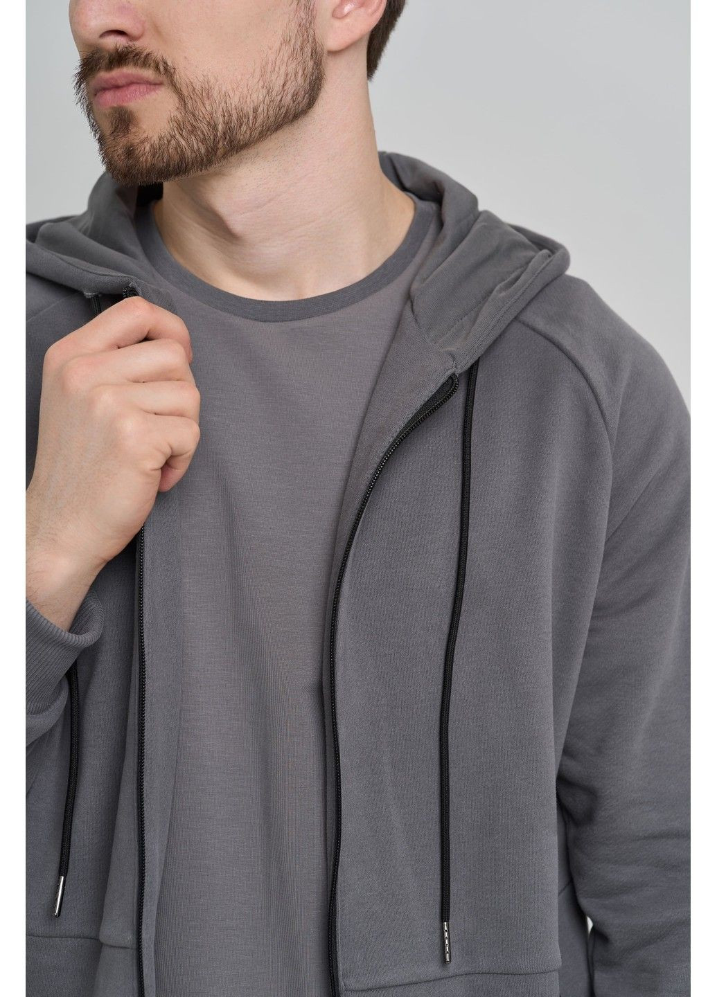 Спортивный костюм мужской ТРОЙКА весна осень 4ZIP с кофтой на замке + футболка серый Handy Wear (293275169)