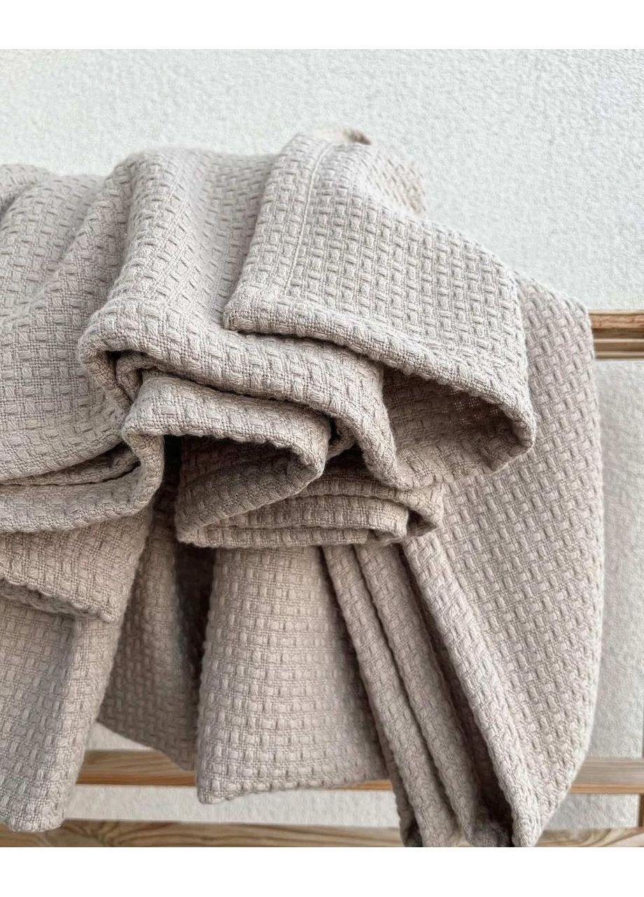 Покрывало Wheat хлопковое цвета капучино 160х210 см ZEINTEX (315346927)