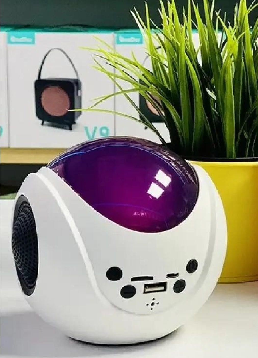 Настольная аккумуляторная лампа ночник светильник колонка с bluetooth поддержкой FM/SD карт 12.1х12.4 см (476465-Prob) Unbranded (282935527)