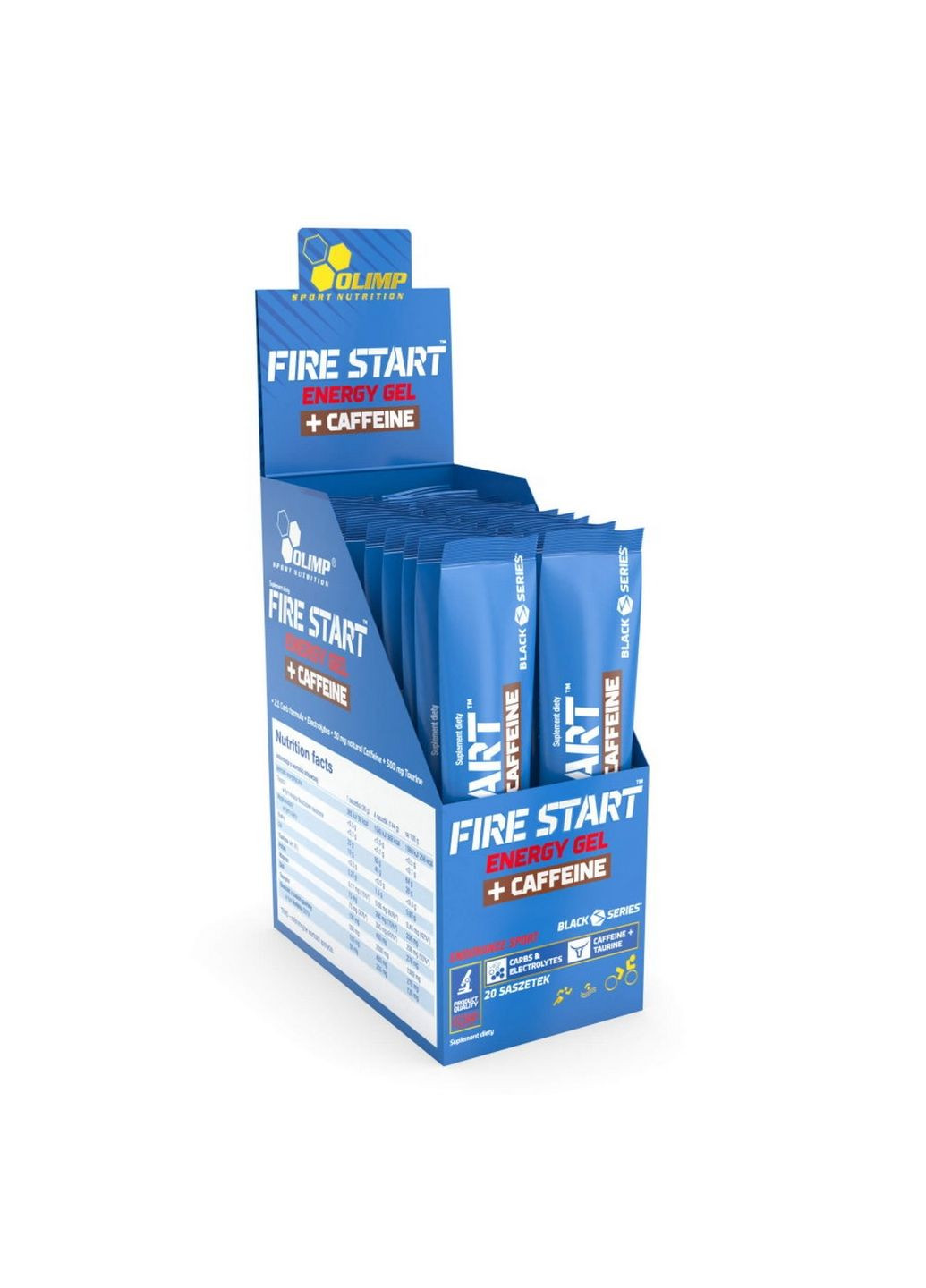 Предтренувальний комплекс Fire Start Energy Gel+Caffeine, 20*36 грам Чорна смородина Olimp (294926777)