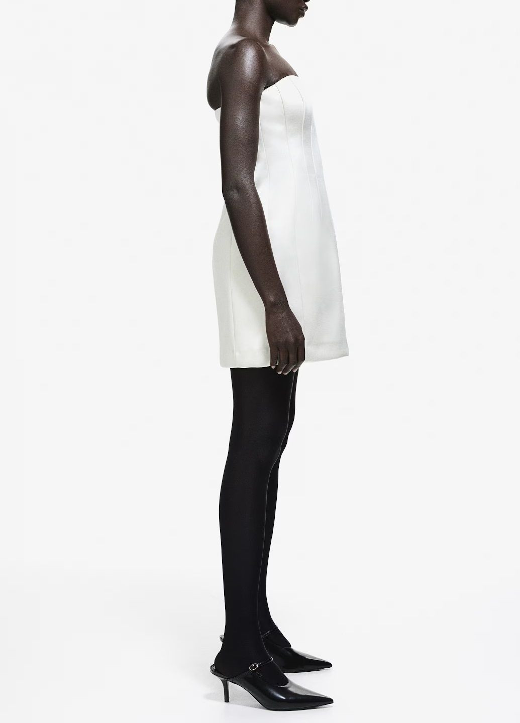 Белое праздничный платье H&M однотонное