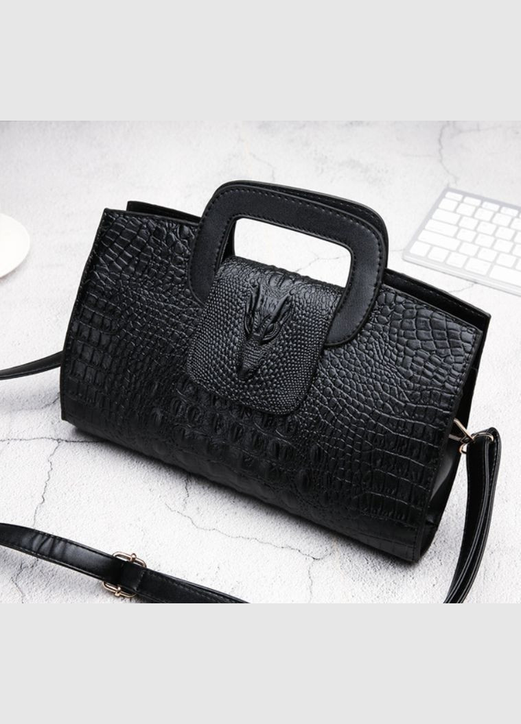 Жіноча міні сумочка клатч сумка для жінок з крокодилом чорна OEM (332056188)