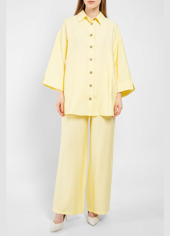 Костюм жіночий лляний лимонний MKAZ6248 Modna KAZKA (337716075)