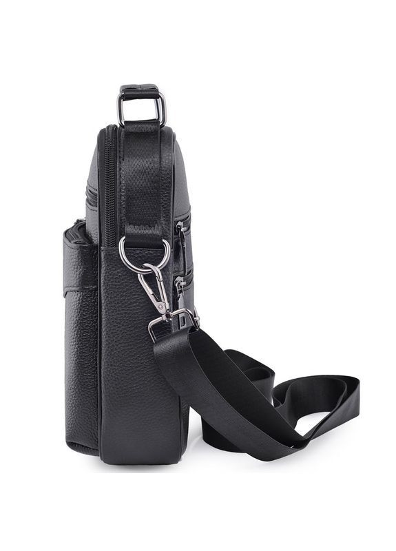 Мужская сумка-барсетка кожаная через плечо с ручкой Qvant 107ч - Черная Tiding Барсетка (366889826)