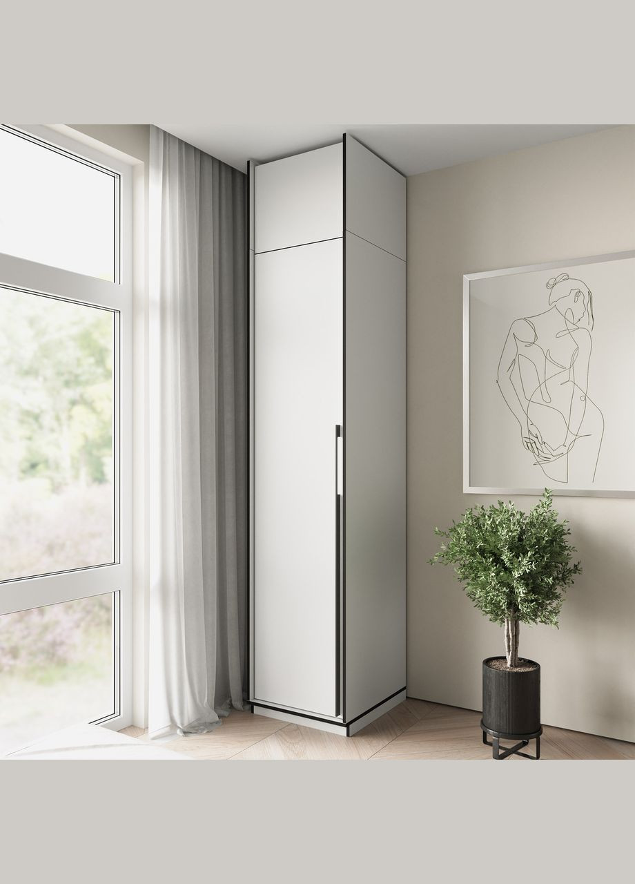 Шкаф распашной со штангой на одну дверку с антресолью R-0012 от MORELI (335423062)