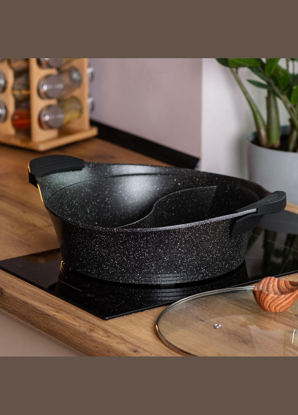 Каструля з роздільником для шабу-шабу алюмінієва 4 л з антипригарним покриттям, MGC (328604220)