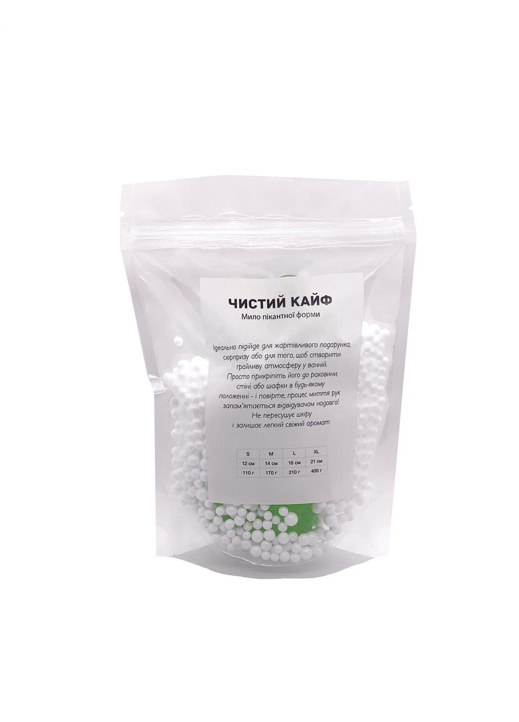 Мыло-член зеленое с присоской size S Чистый Кайф (317256520)