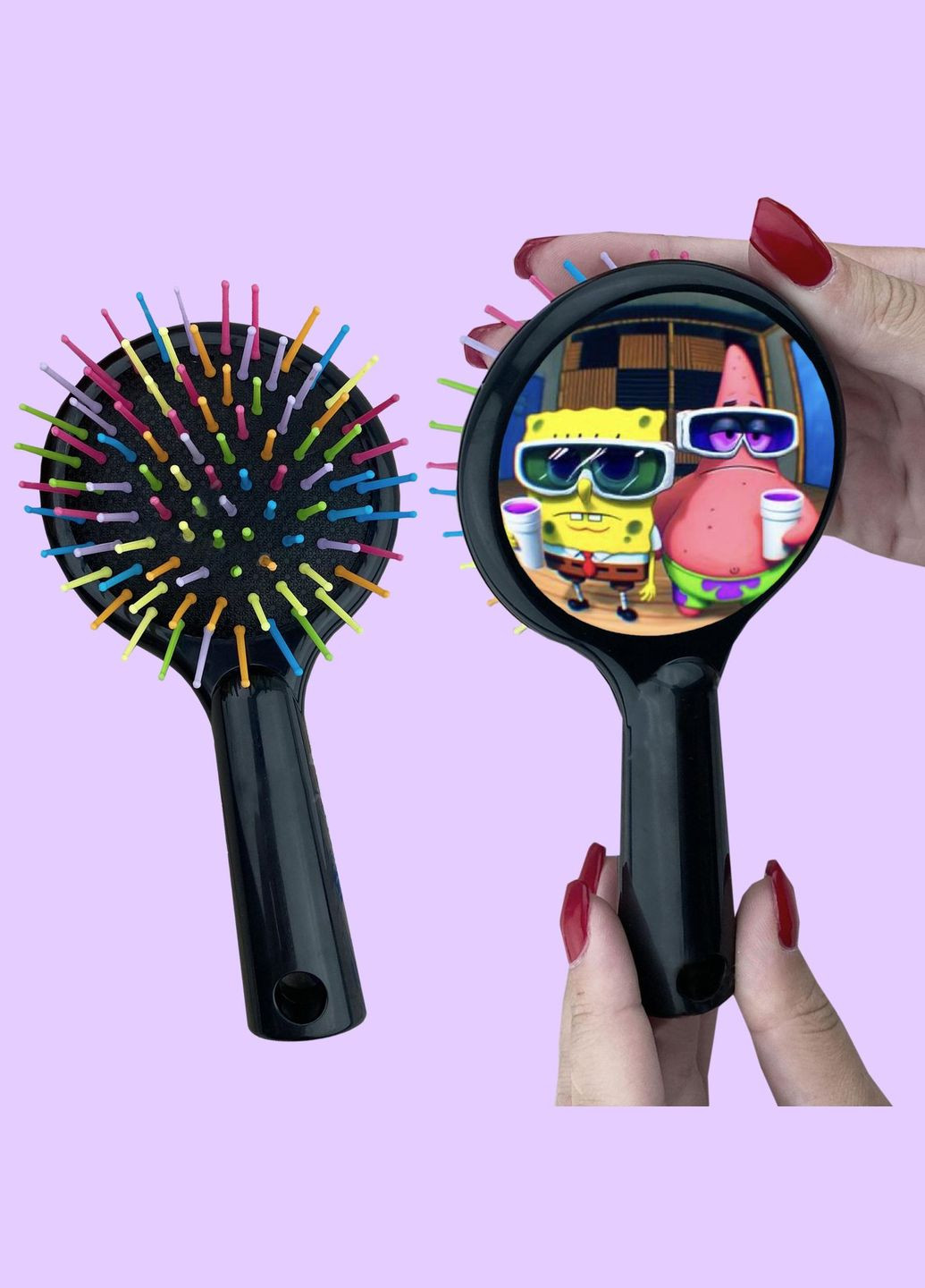 Гребінець для волосся Мультсеріал Губка Боб #007 Чорний No Brand (315041767)