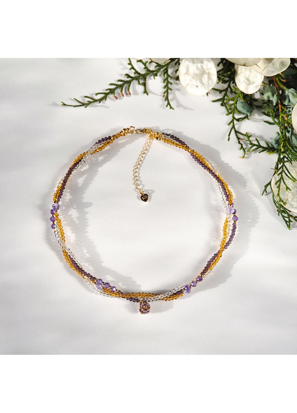 Чокер трехрядный Чешский Хрусталь, Циркон +подвеска Ягодка, гип-ный сплав цвет золото d-3-4-6мм+- L-38-43см No Brand циркон латунь, натуральный камень, стекло золото (362695390)