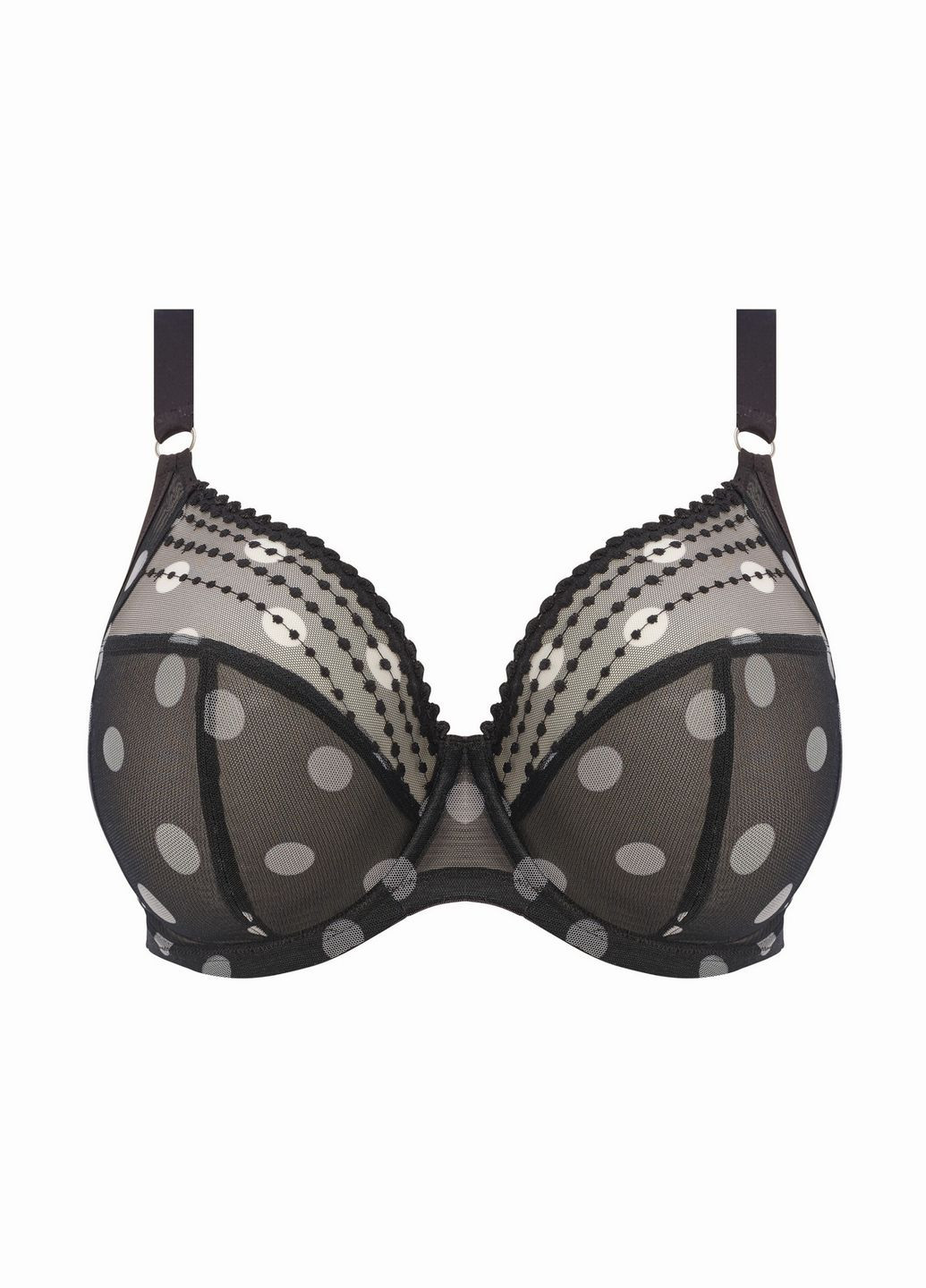 Чорно-білий планж бюстгальтер 8900bdt Elomi з кісточками поліестер, поліамід, еластан