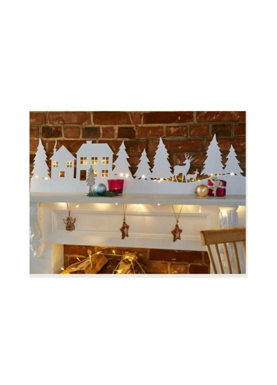 Новогодний декор окна с гирляндой Домики 60 х 30 см, Led Livarno home (302449683)