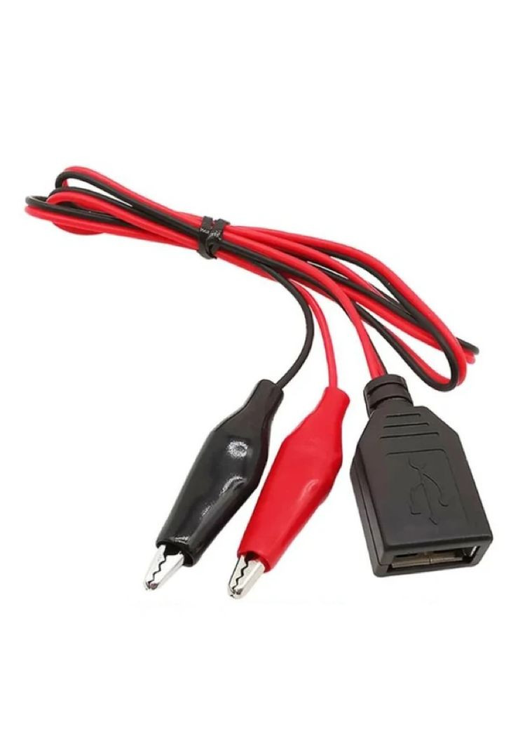 USB гніздо з проводами прищіпки крокодили для заряджання АКБ No Brand (318359338)
