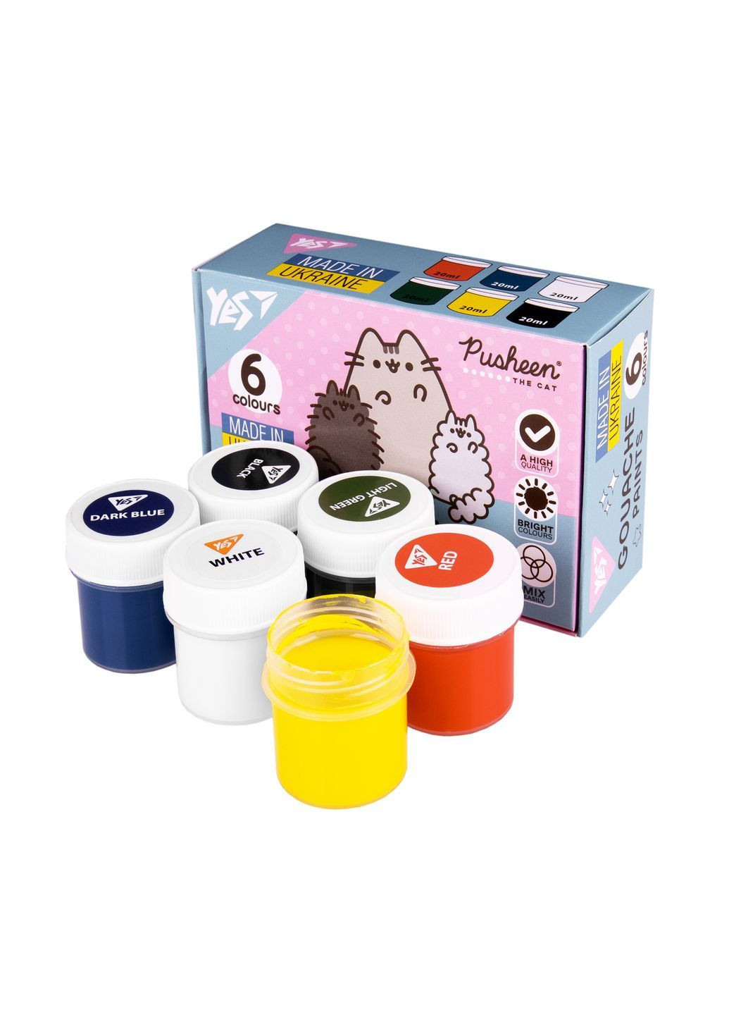 Фарби гуашеві Pusheen 6 кольорів 20 мл (230400) Yes (362373198)