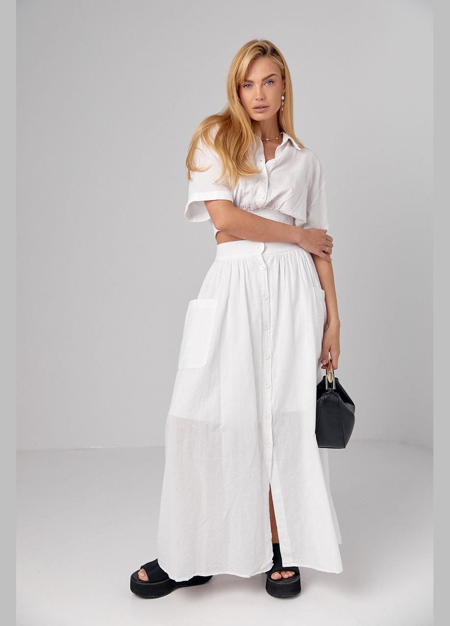 Літній спідничний костюм на гудзиках Liton (296658587)