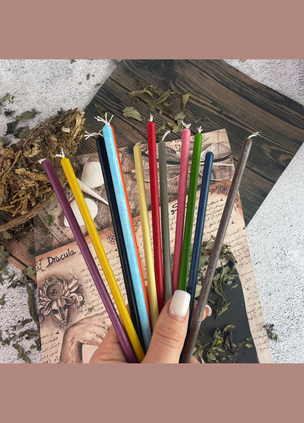 Восковая свеча 20 см Черный 5Candles (322347003)