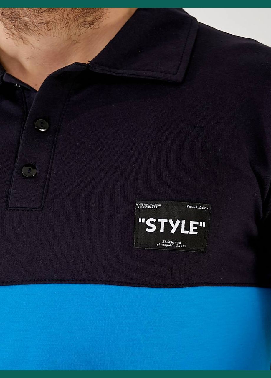 Синій костюм чоловічий двонитка футболка поло та штани No Brand