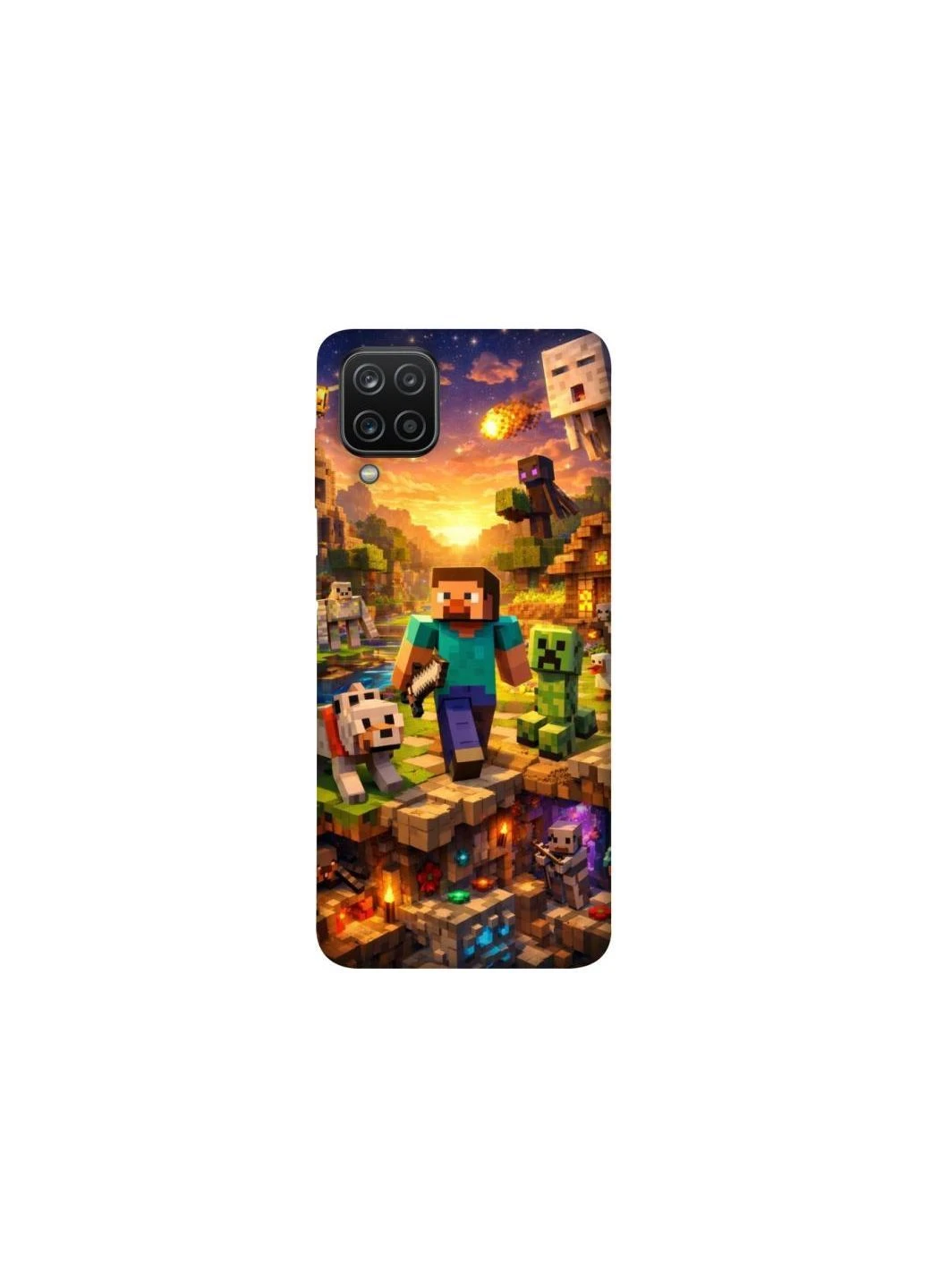 Чохол на Samsung Galaxy A12 Minecraft v6 Frontalka (380643425)