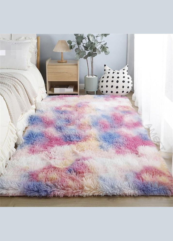 Пухнастий килимок 90х180 Різнокольоровий (П4К-am-kulum-001) No Brand (323160849)