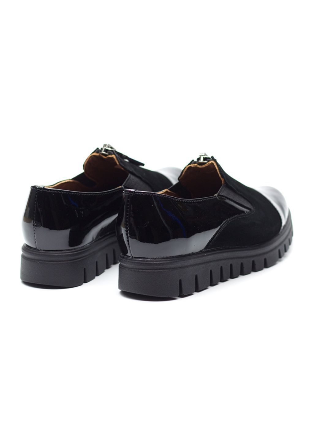 Zlett Туфли женские из натуральной лакированной кожи и черной замши. черный з натуральная замша, украина — демисезон (365438521)