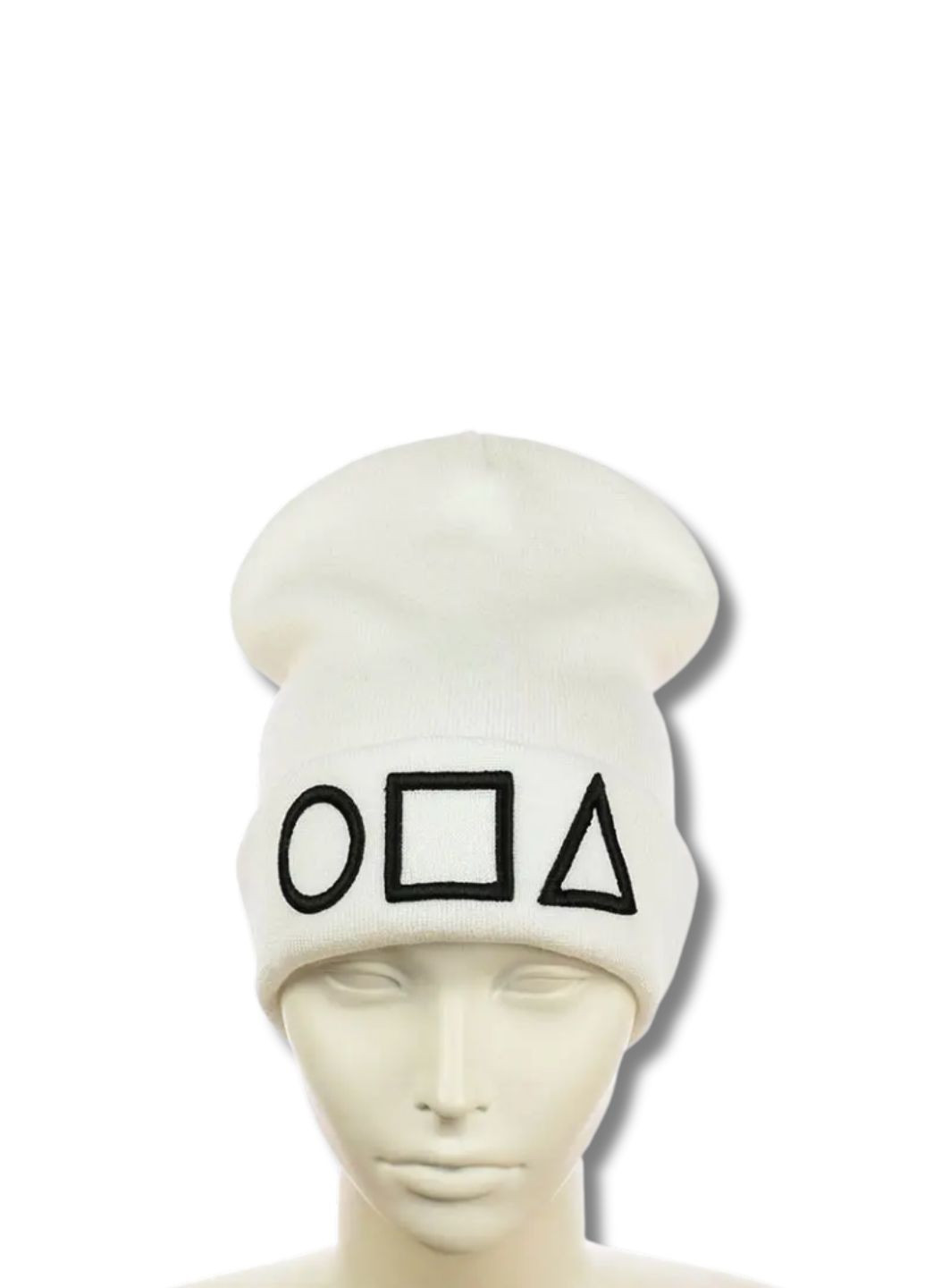 Шапка біні лонг з вишивкою Гра у Кальмара / Squid Game No Brand Шапка з вишивкою (346390154)