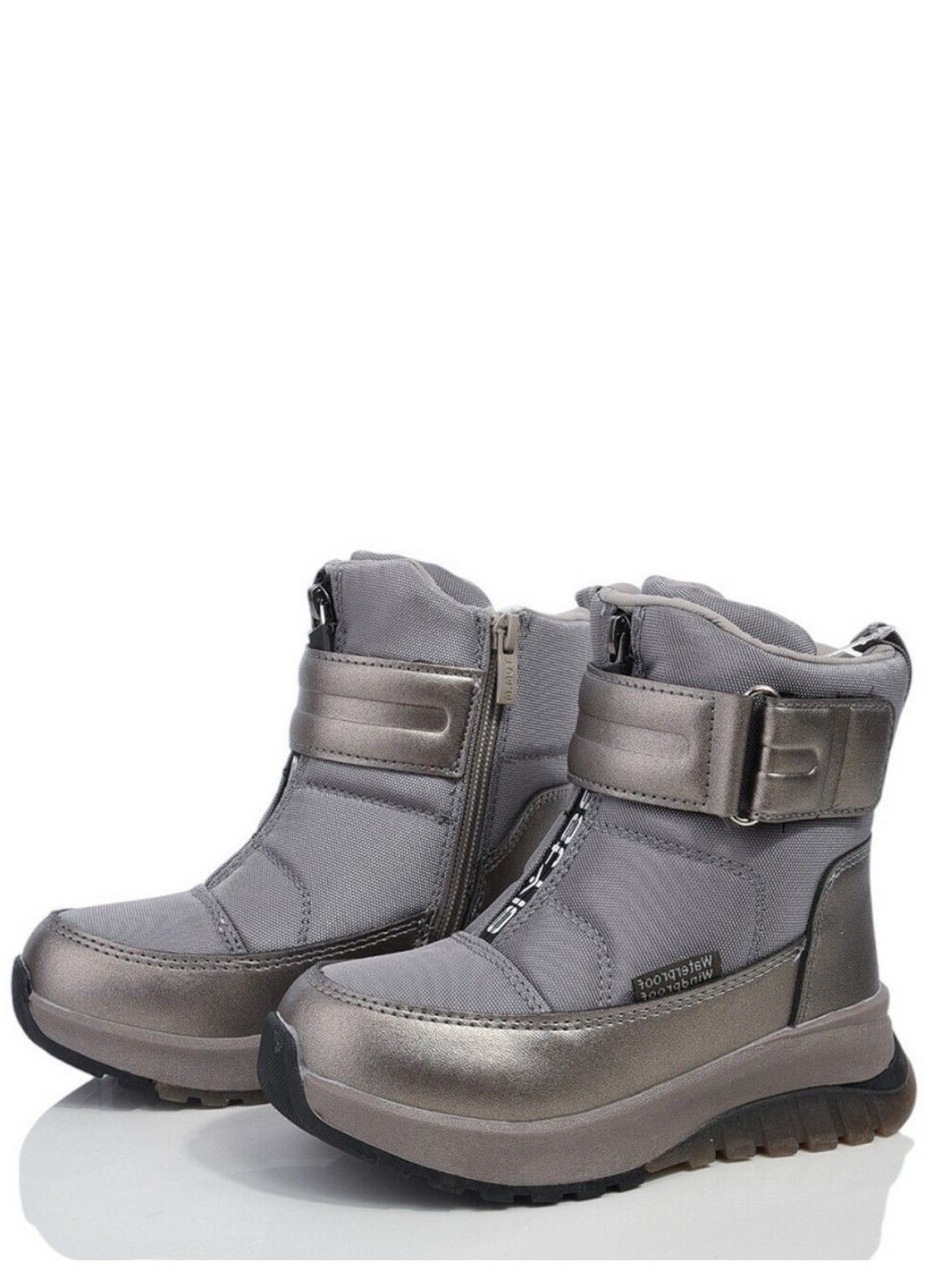 Графитовые кэжуал зимние сноубутсы на овчине p11243b Tom.M